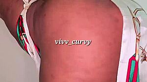 Emotional curves of pear shaped ebony ass solo beauty display
