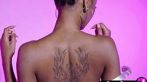Ebony babe sabrea phenix teases perfect big tits in lingerie