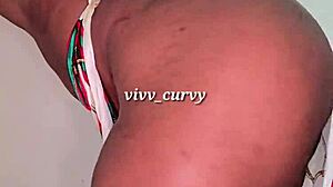 Emotional curves of pear shaped ebony ass solo beauty display