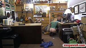 Blonde Pawned Woman Banged by Keeper on Hidden Cam