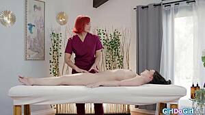 Yo, masseuse fingers and licks petite milf client for hot anal prep
