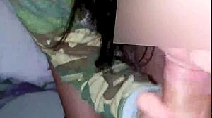 petite latina gf sucks corno while black friend wrecks her tight pussy