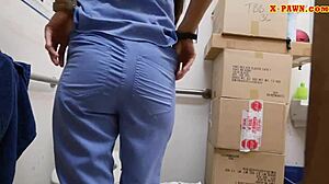 nurse spies patient cock then gets pounded desperately at pawnshop