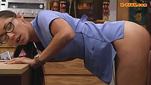 nurse spies patient cock then gets pounded desperately at pawnshop
