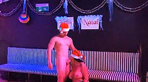 saymon fitness unleashes christmas tesao on brazilian milf's big tits ass and cute face with farto cumshot