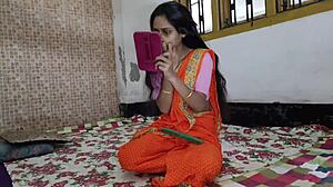 Husband fucks sexy saree bhabhi's wet pussy hard