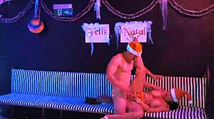 saymon fitness unleashes christmas tesao on brazilian milf's big tits ass and cute face with farto cumshot