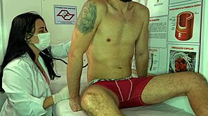 nurse gets horny licking patient's massive erection in hospital