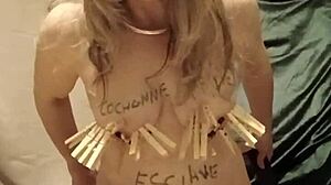 Slave Self Session Clamps Candles Insults Bondage
