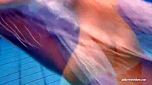 Kristy’s Big-Titted Brunette Bikini Pool Tease
