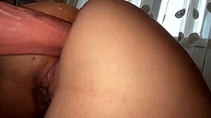 Mature stepmom overwhelmed by anal while cleaning floor