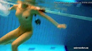 Kristy’s Big-Titted Brunette Bikini Pool Tease