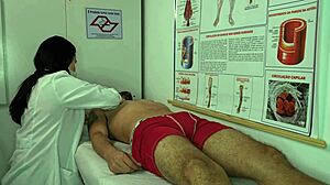 nurse gets horny licking patient's massive erection in hospital