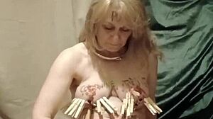 Slave Self Session Clamps Candles Insults Bondage