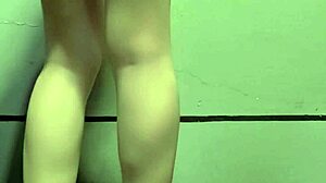 shemale ting xuan strokes outdoors in miniskirt heels
