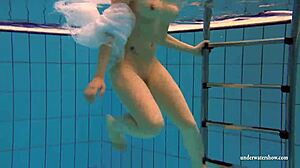 Kristy’s Big-Titted Brunette Bikini Pool Tease