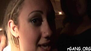Two Sluts Ripped Clothes Group Fucked Cumshot Contest