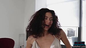 Petite Asian Teen 18+ Layla Balan Poses Softcore with Curly Hair and Small Tits
