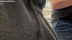 wifeyy and hubby playing in public