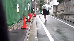 Asian women urinate publicly in outdoor fetish scenes