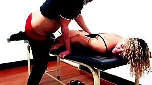 Waxing client gets horny and has sex with the waxer