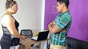 hot stepmother asks for sex from her young lover