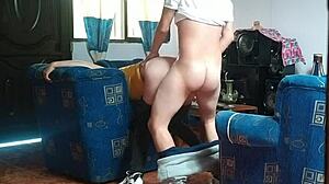 Stepsister Fucks Boyfriend Living Room Cam