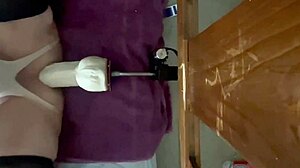 Anal fucking machine with homemade toys for solo play