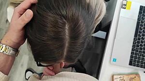 pov blowjob with my busty boss in office