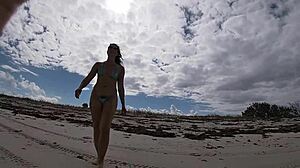 Exhibitionist wife helena price teases voyeurs with nude beach cock on day two