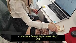 pov blowjob with my busty boss in office