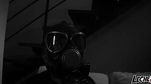 Pamela Sanchez Rides Hairy Pussy Big Cock Leather Mask