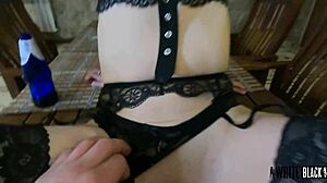 Submissive anal slut in stockings fist training