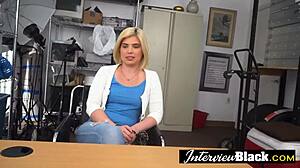 This job interview ended in rough interracial sex