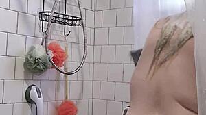 Caught my stepmom taking a shower and jacking off