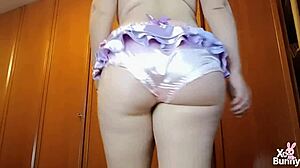 walking around in cute panties farting