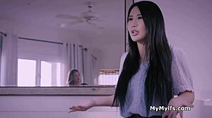 Asian busty housewives love getting used by lucky stud at home
