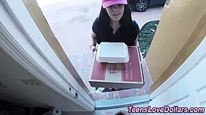 Real amateur girl receives messy facial