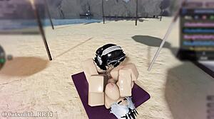 Whole day sex ends with creampies at beach
