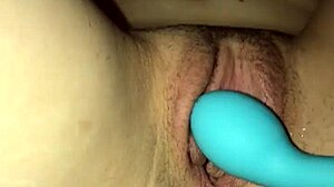 Blue Vibrator Pleasuring My Sweet Pussy