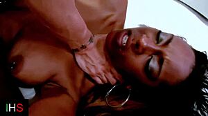 Beautiful black girl fucked by a shaved male