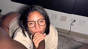Cute secretary sucks her bosss bbc in homemade pov