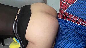 Spider-man fucks his big-bootied latina stepmother in bed