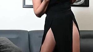 A two piece black outfit dress
