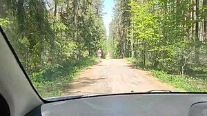 a married slut cheats in forest