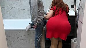 stepmom with big ass lets stepson grope and touch it