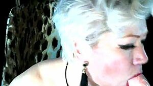 Curvy mature russian beauty masturbates in armchair