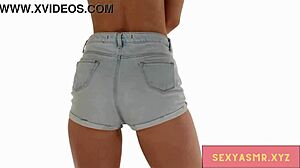 sexy tight jean shorts ass shaking asmr dance