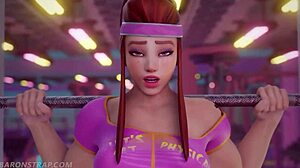 sombra and brigitte share a workout