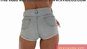 sexy tight jean shorts ass shaking asmr dance